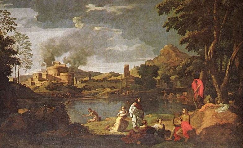 Poussin painting, a Landscape with Orpheus