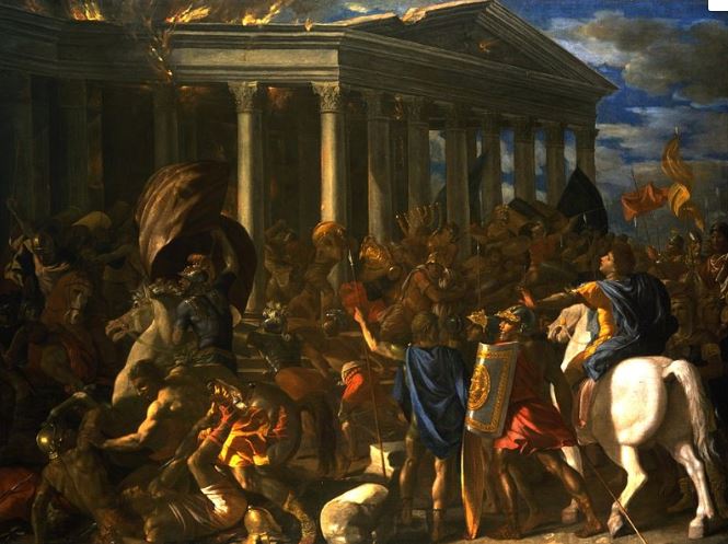 Poussin painting of the destruction of the Temple at Jerusalem by the Romans